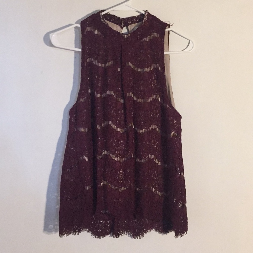 Sleeveless lace blouse